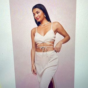 Beach Cover Up Set - (Crop Top and Maxi Skirt)